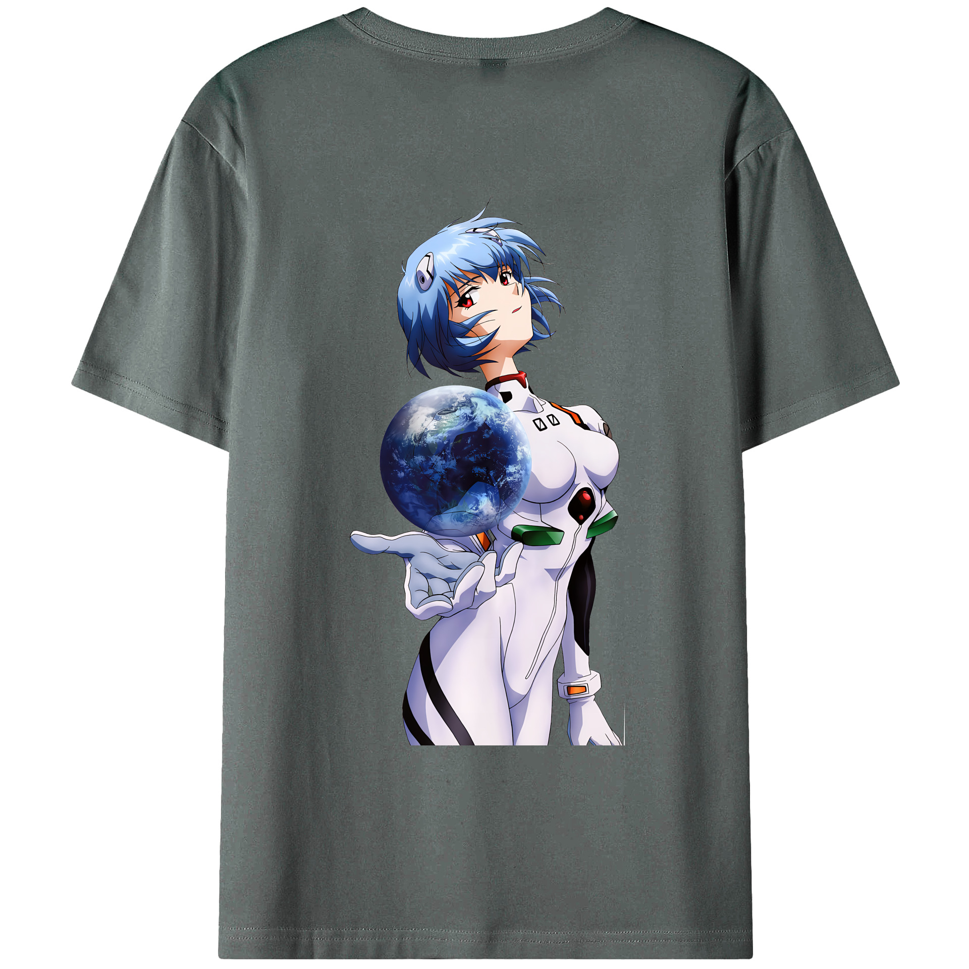 （画像用） EVA 新世紀エヴァンゲリオン 綿100％ メンズ半袖Tシャツ（バックプリント） 通気性